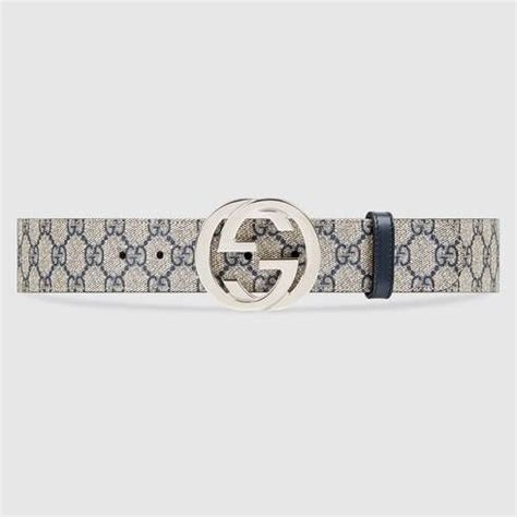 gucci blue beige belt supreme|black Gucci imprime belt.